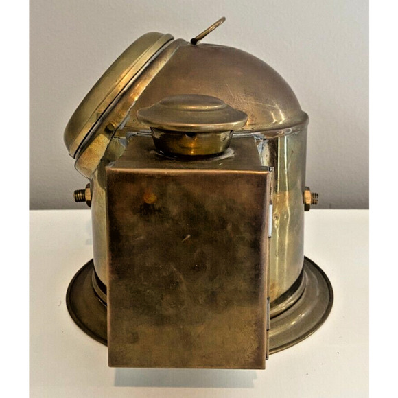 Antique Brass Gimbled Helmet Clock Nautical Maritime Home & Office Decor - Picture 2 of 7